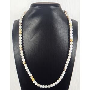 Vintage Jay King DTR Signed Agate Beaded Gemstone 925 Silver 20" Necklace 23.8g